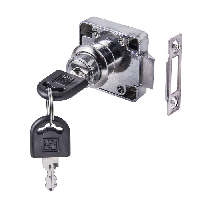 Мебельный замок №338 автомат Хром (240)