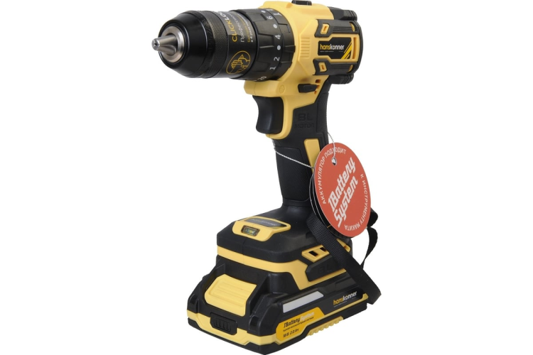 Дрель аккум. б/щ удар Hanskonner Platinum HCD2065PRO 18В, 1BatterySystem, 65Нм, 2+4Ач, кейс Hs