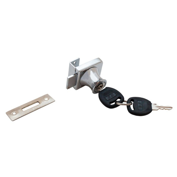 Мебельный замок №804 для стекла 1-ый Хром (240)