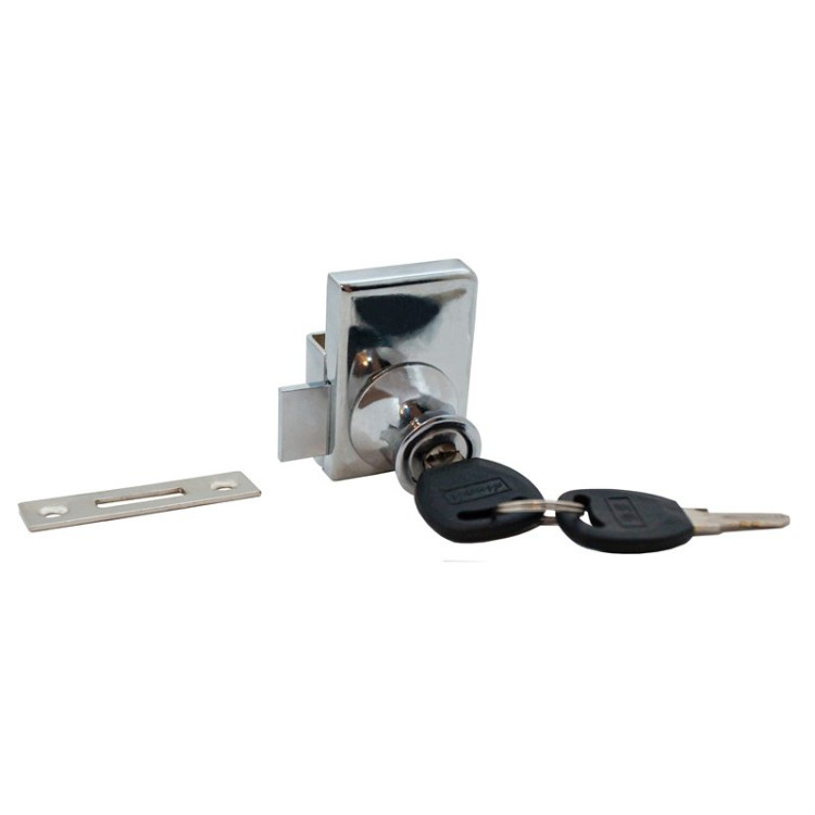 Мебельный замок №805 для стекла 2-ой Хром (240)