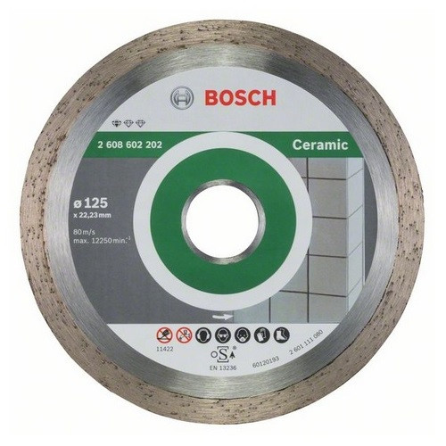Алмазный отрезной круг 125х1.6х22.23 (по керамике), 2608602202 Bosch Standard for Ceramic