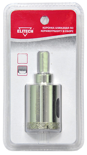 Коронка алмазная в сборе по керамограниту 30 мм Elitech 1820.081400