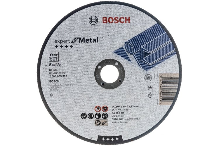Круг отрезной BOSCH Standart 180*1,6 по металлу
