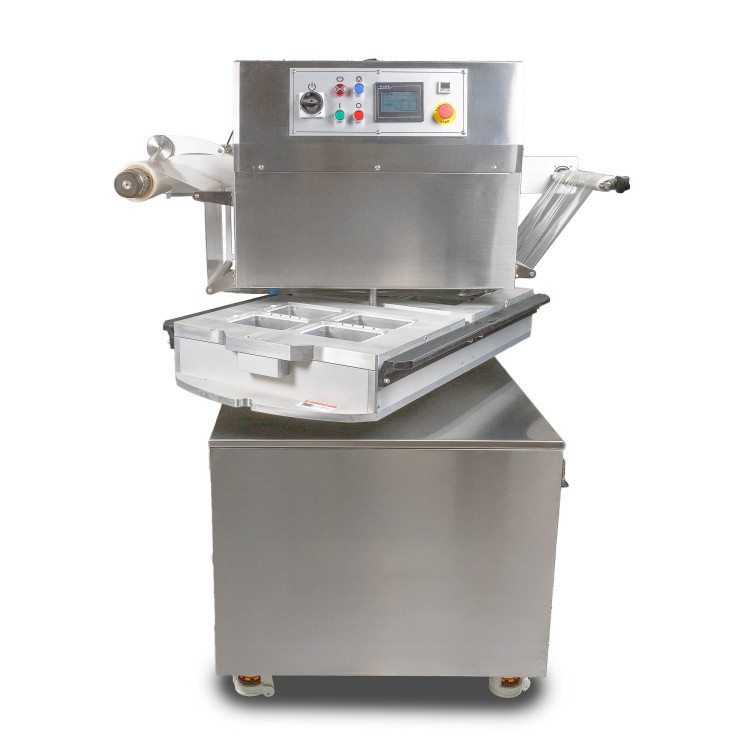 Полуавтоматический запайщик лотков ротационного типа HVT-450R (нерж.) (6 лотков, 147*109*120)