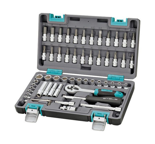 Набор инструмента 57пр автослесарный 1/4, STELS