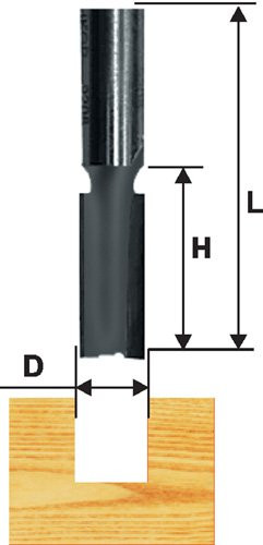 Фреза пазовая прямая ф22x25мм хв 8мм ДСП