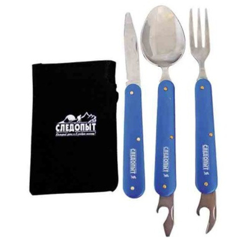 Набор складных столовых приборов &quot;СЛЕДОПЫТ&quot;, в чехле (ложка, вилка, нож), на блистере