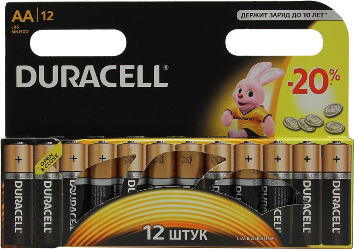 Батарейки DURAСELL Alkaline AA LR6 BL-12 (144)