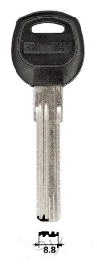 Заготовка для ключа MLB/BAODEAN правый 51 мм 3 паза