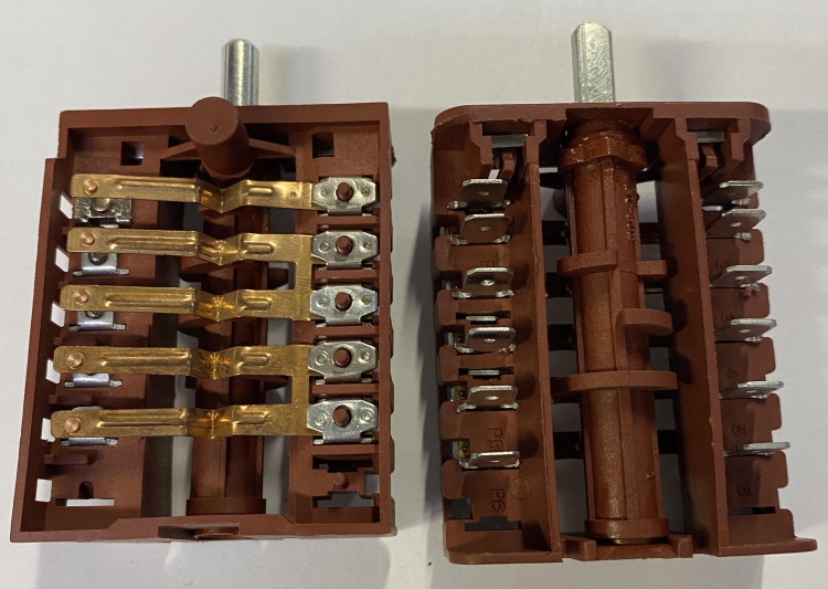 Переключатель режимов мощности духовки 5-поз. Renova 250V 16A (1-2-2 корич) EP095