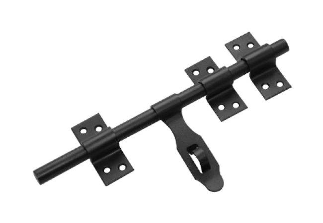 Засов &quot;Домарт&quot; универсальный ЗУ-250 с накладкой d-13мм (черный) (10)