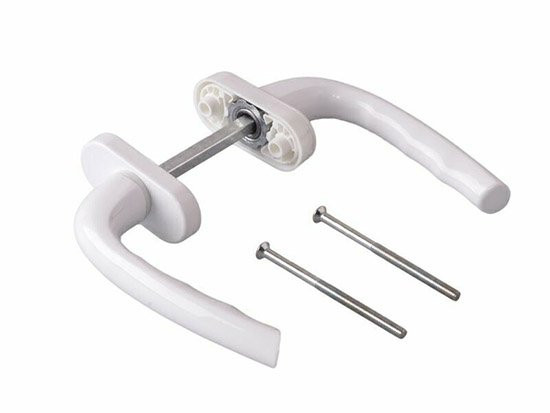 Ручка на пластиковую дверь (Белая) двухсторонняя (0006)