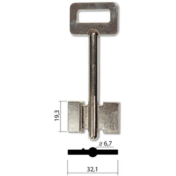 заготовка ключа с выступом (ЕРЕВАН Б1 ) конаково