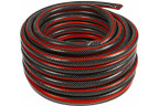 Шланг поливочный ПВХ усиленный премиум, трехслойный армированный 1/2", Вихрь 25м (черн-красн)