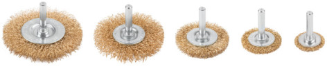 Набор щеток для дрели, 5 шт. CUTOP PROFI 82-925 "Плоские" 25,38,50,65,75 мм, латун. витая проволока, блистер, CUTOP Pro