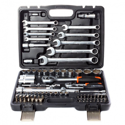 Набор инструмента 82пр автослесарный 1/2, 1/4, Квалитет