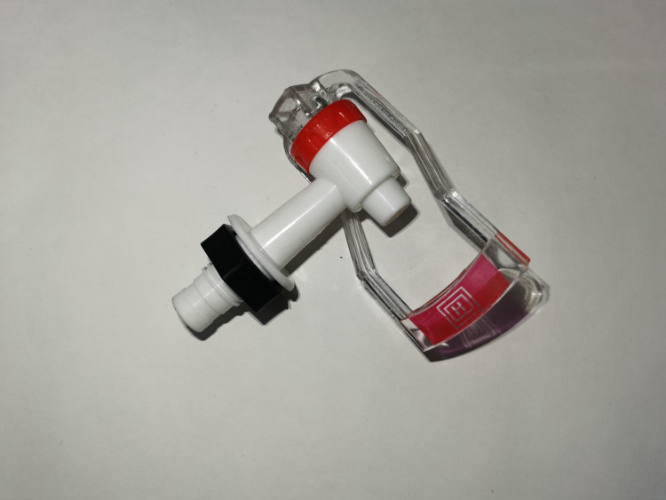 Кран-кружка Кулера наружняя резьба+ гайка (красный) KL005