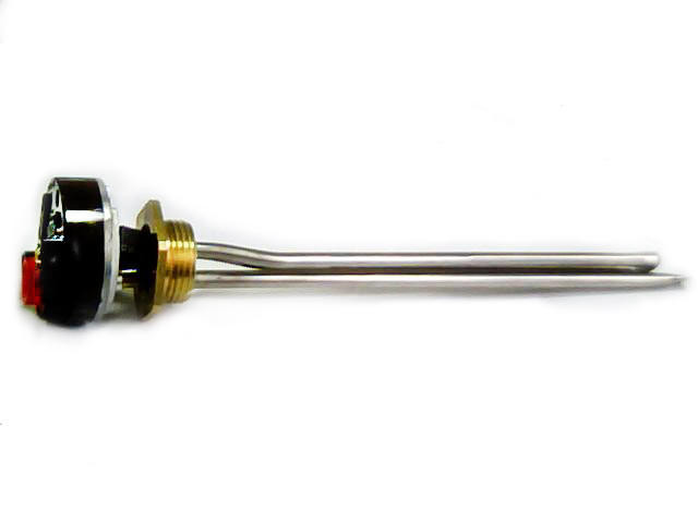 Радиаторный ТЭН G1" AL 500Вт/220В L=300мм с Термостатом (левая резьба)