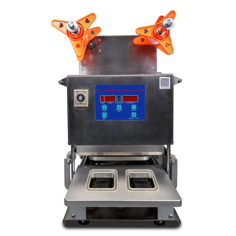 Запайщик лотков HL-95A SS (182*96*(20-55) мм, 2 лотка за цикл, счетчик, уголок надрыва пленки)