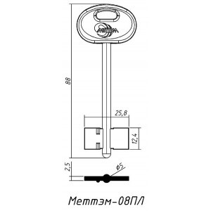 заготовка ключа МТМ-08ПЛ (MET2DP) конаково