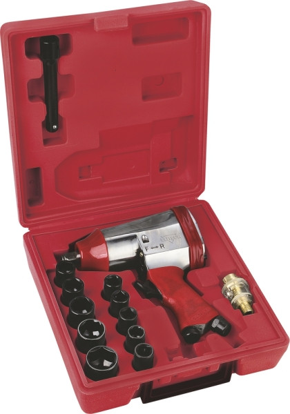 Гайковерт удар. пнев, квадрат 1/2, 312Нм, 6,3 бар, 141л/мин, 7000об/мин, 2,1кг, кейс+акс