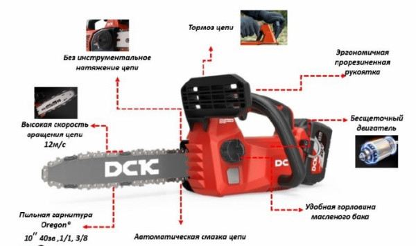 Аккумуляторная цепная пила DCK KDCS20101(TYPE FK)