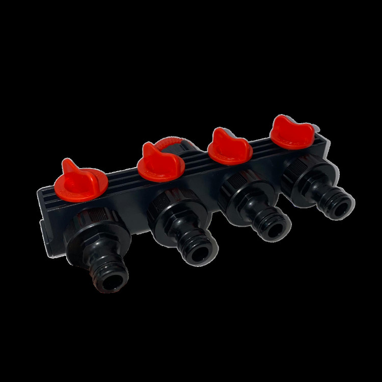 Разветвитель 4-х канальный под коннектор, вн/резьба 1x3/4x1/2 HYA30