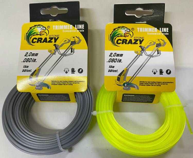 Леска триммерная 2,0мм(15м) сечение звезда CRAZY