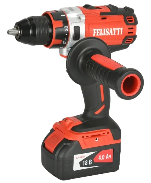 Аккумуляторная дрель FELISATTI ДА-13/18ВК Li-ion в кейсе без аккум и Зу