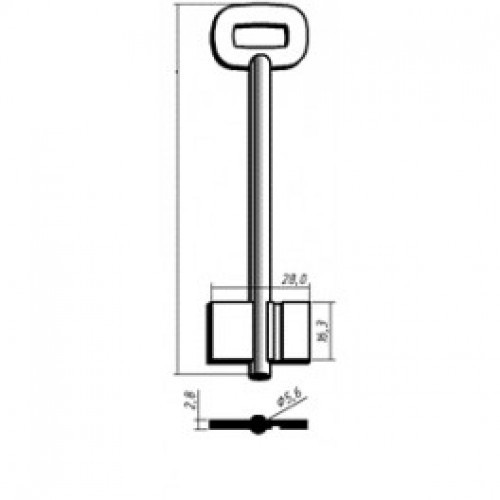 заготовка ключа ДВ-3 левый