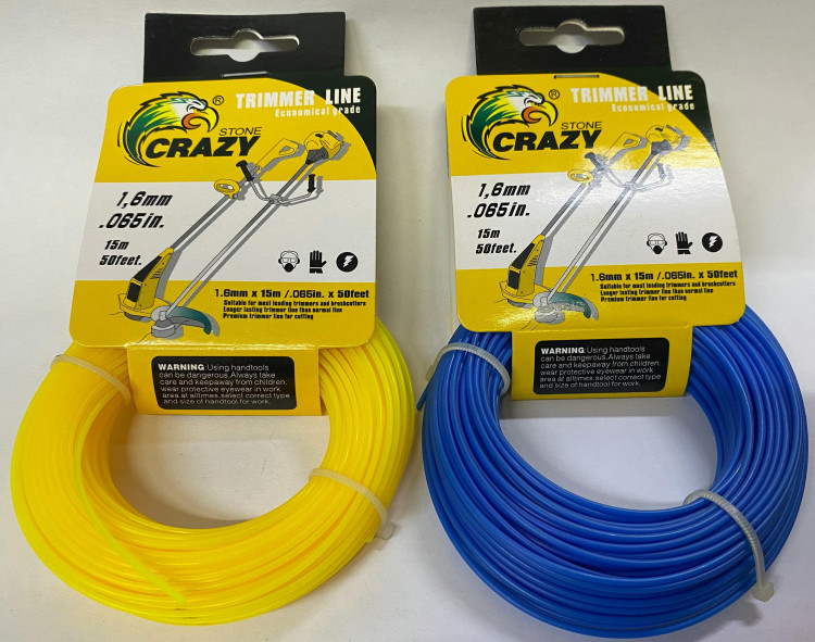 Леска триммерная 1,6мм(15м) сечение круг CRAZY