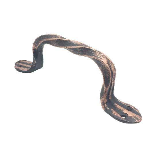 Ручка-скоба кованая "Витая - Лапка" 180мм (медь) (12)