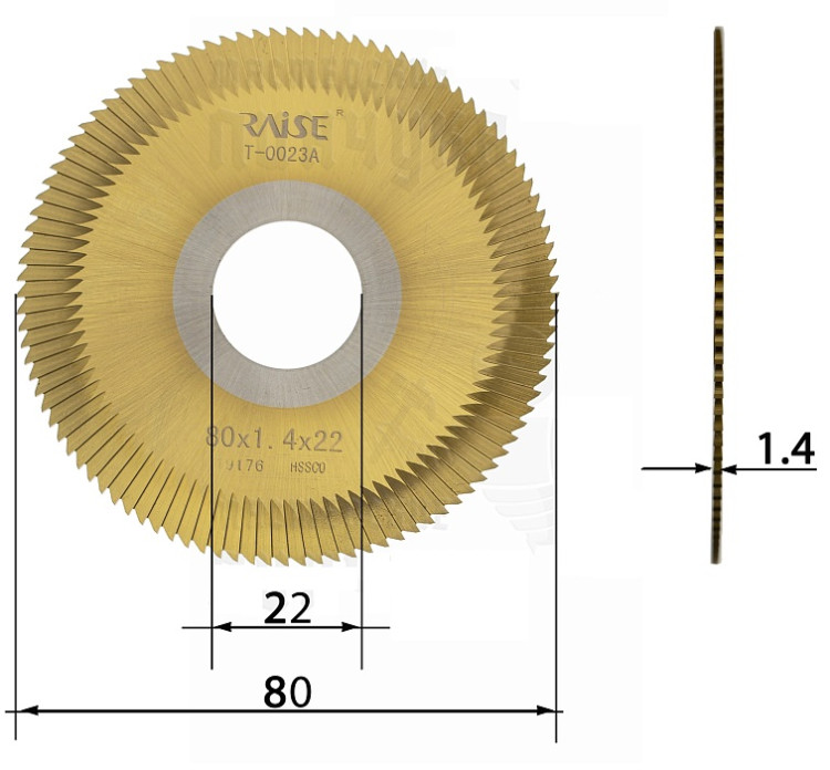 Фреза прмая отрезная "RAISE" 0023A M35/FP20 (80*1.4*22)