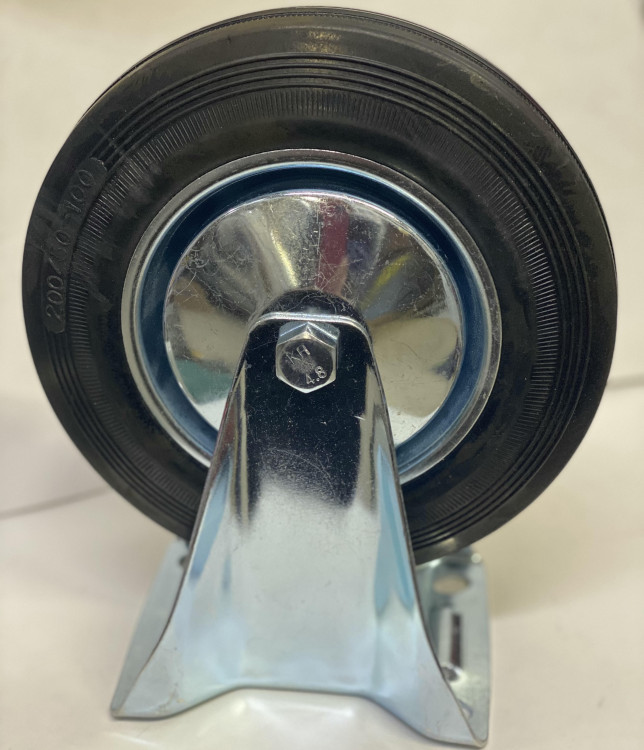 Колесо промышленное 200мм неповоротное чёрная резина