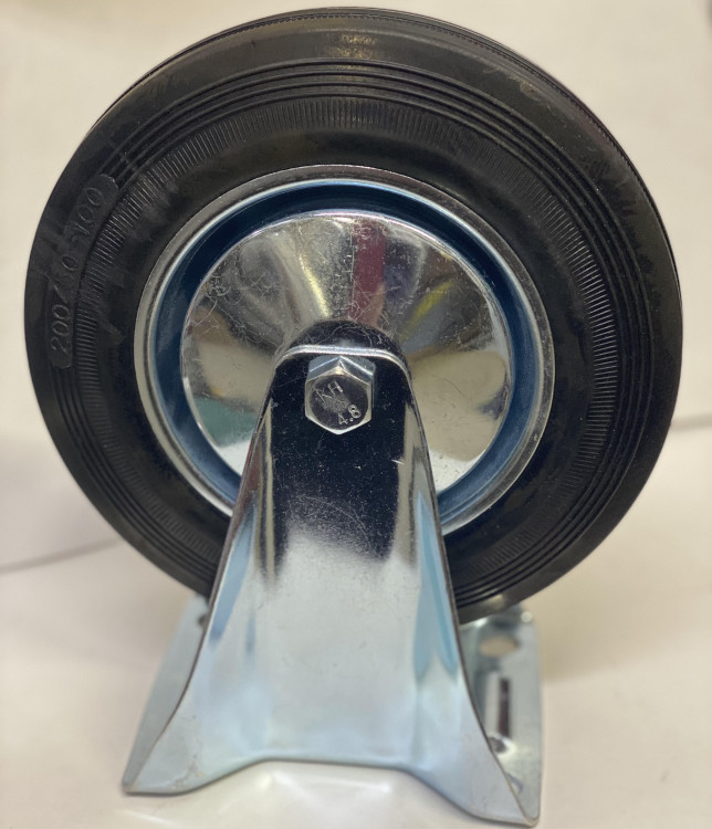 Колесо промышленное 200мм неповоротное чёрная резина